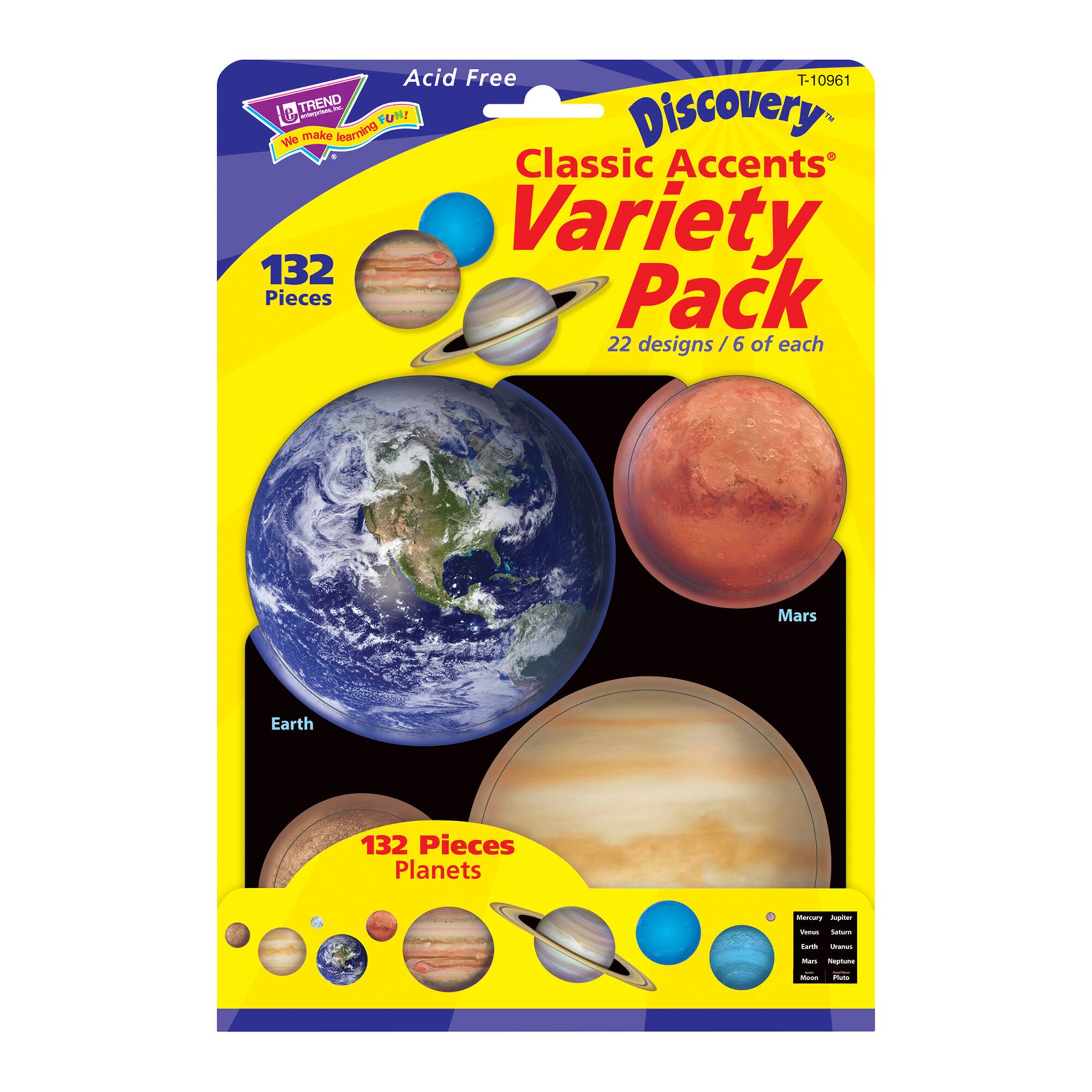 TREND Enterprises® Planets Classic Accents® Variety Pack, 3 Packs of 132